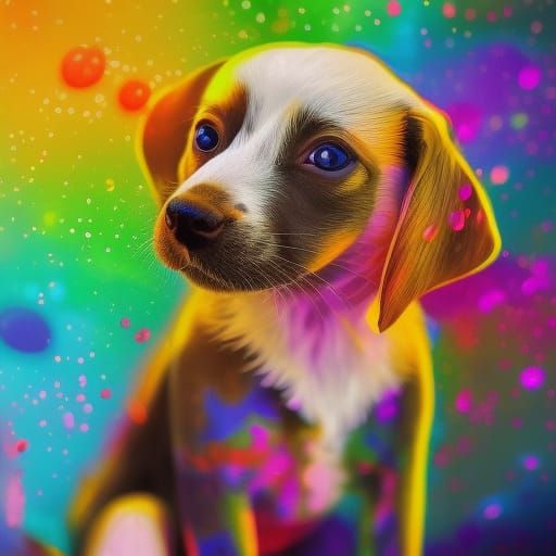 Futuristic Billboard: Puppy Love in HDR Style