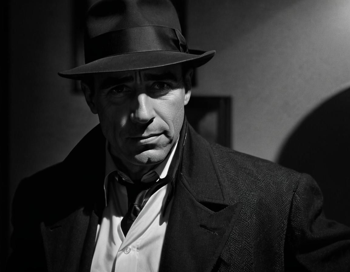Film Noir Detective in 1930s Chicago Office