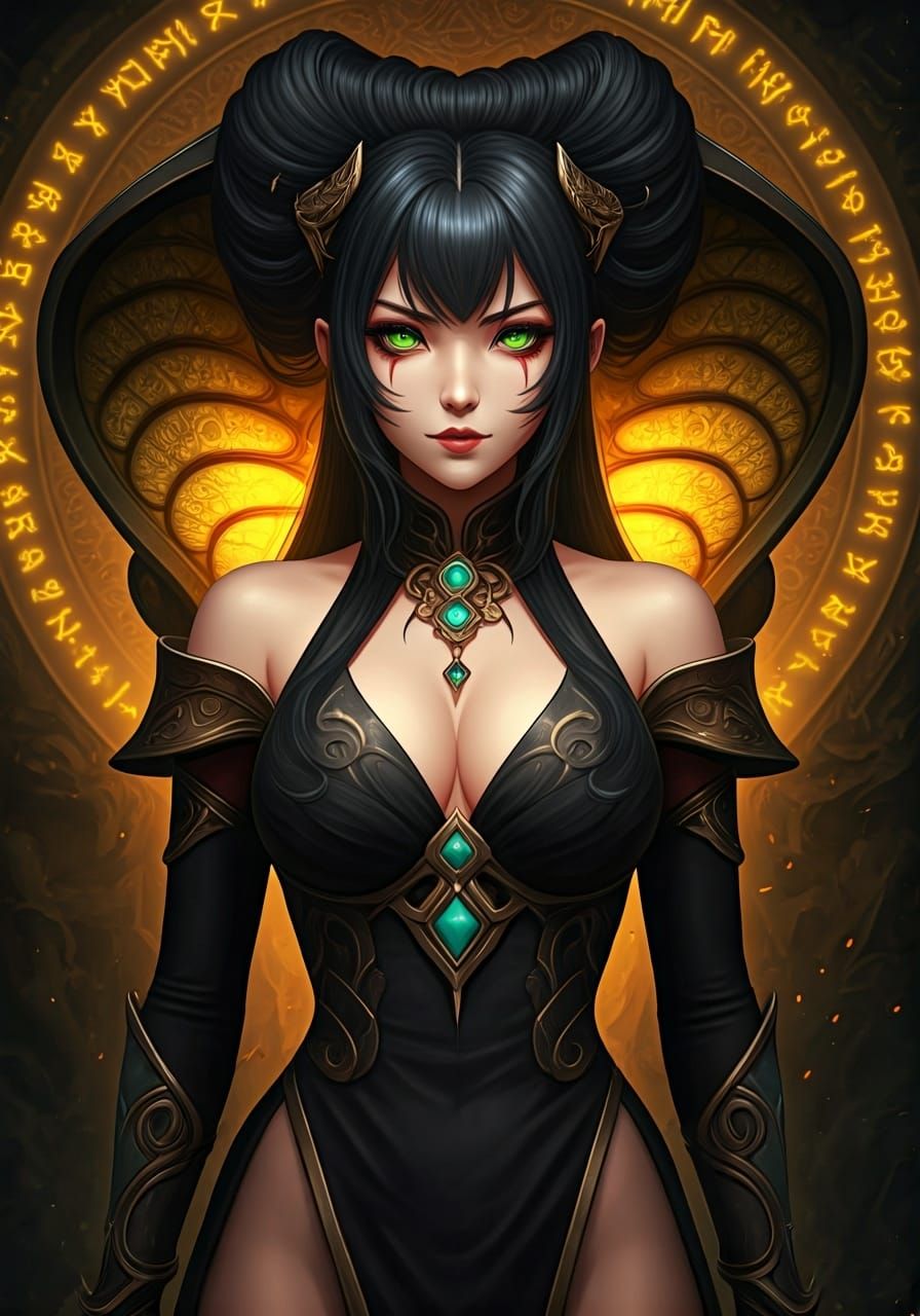 Mystical Yuan-Ti Sorceress in Greg Rutkowski Style