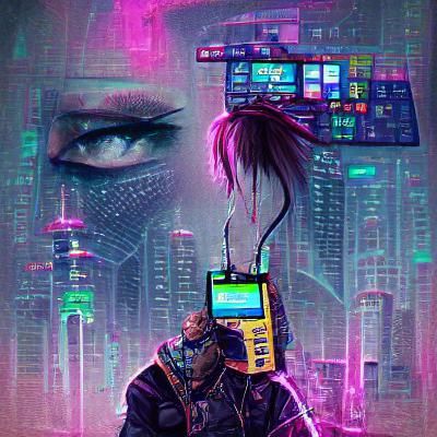 Cyberpunk Cityscape with Neon Reflections