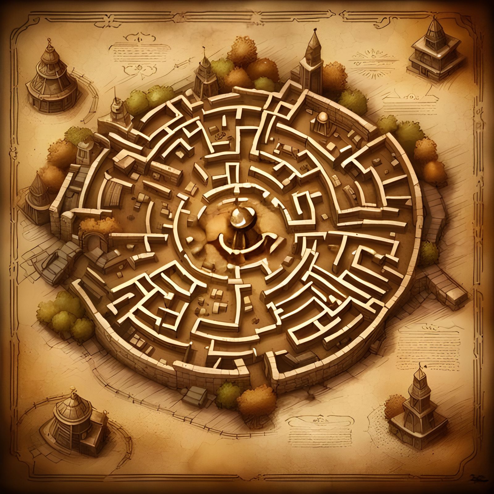 Detailed Crystal Treasure in Art Nouveau Style