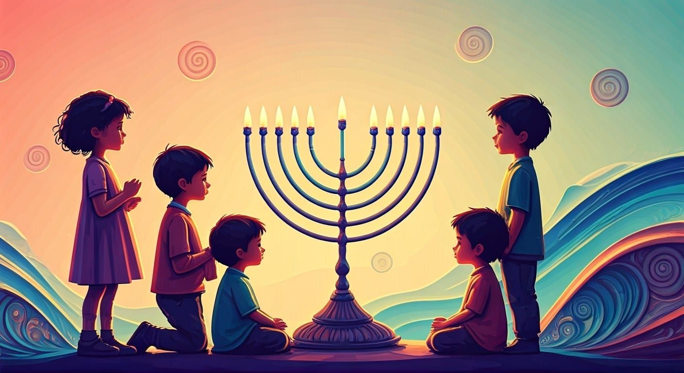 Kindergarteners Celebrate Hanukkah in Zentangle Style