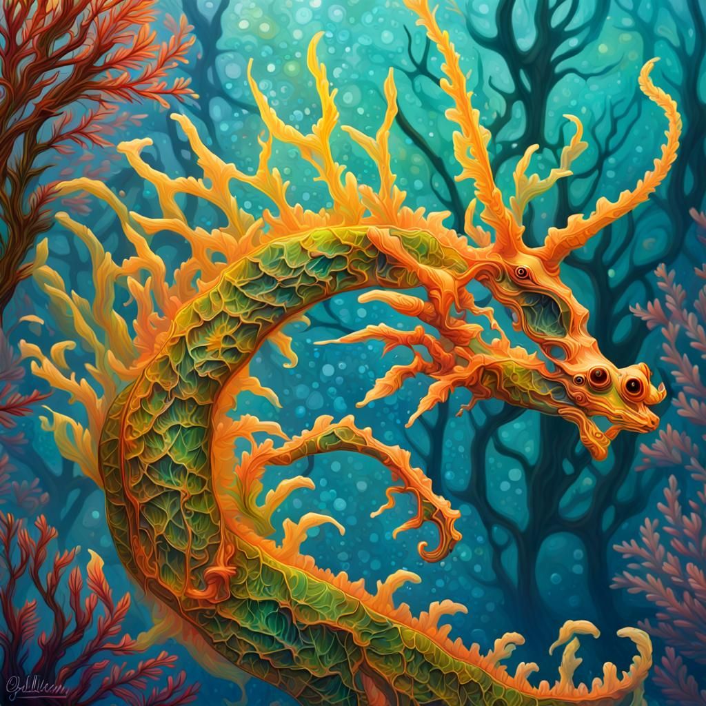 Leafy Sea Dragon in Infinite Colors, Graffiti Art