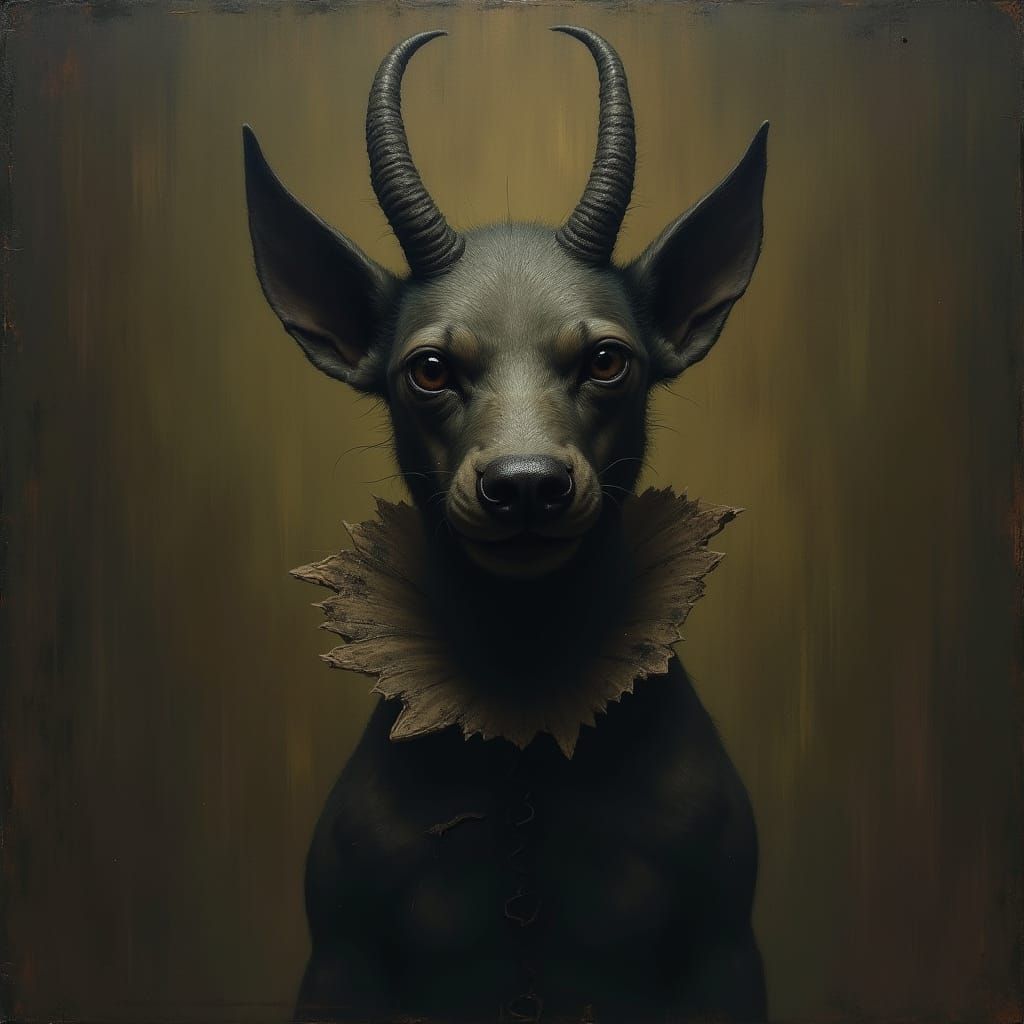 Gothic Demon Dog in Victorian Setting