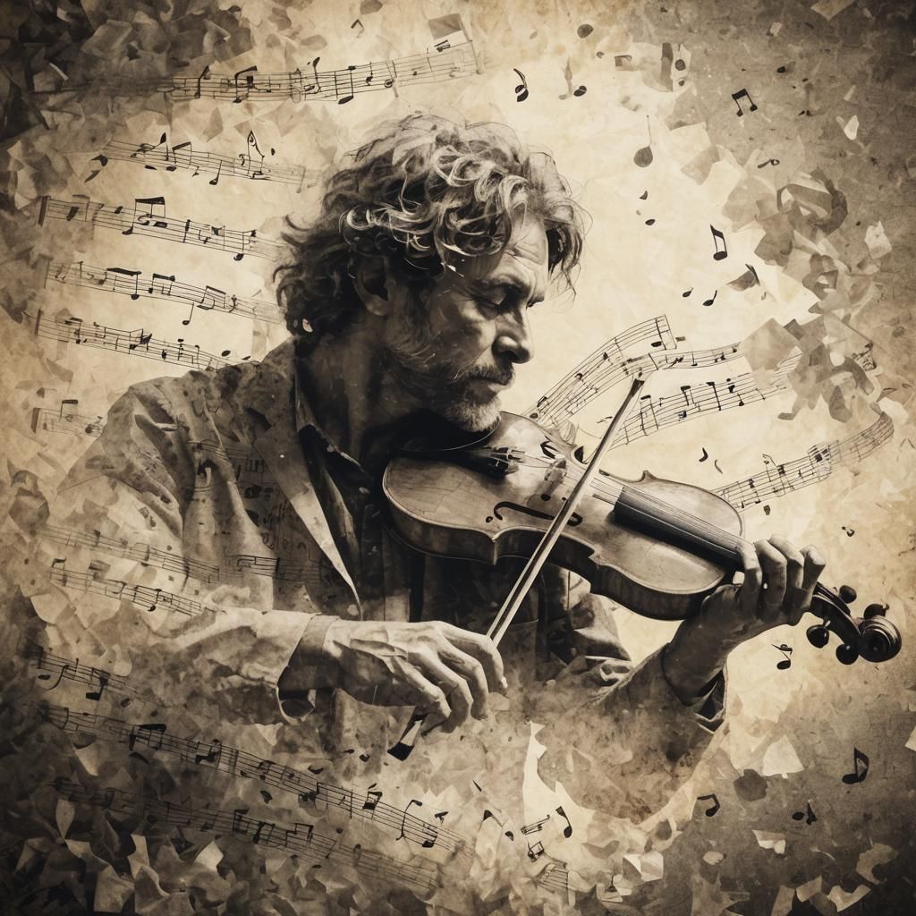 man playing violin