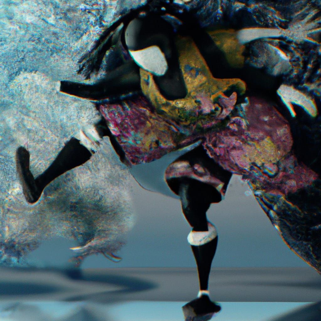 Ukiyo-e Dance in Dystopian Aetherpunk Style