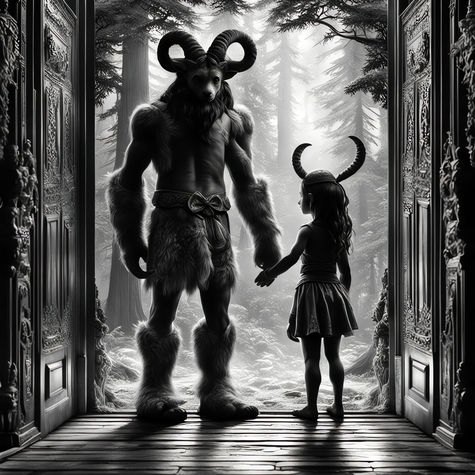 Satyr Siblings Discover a Magical Doorway