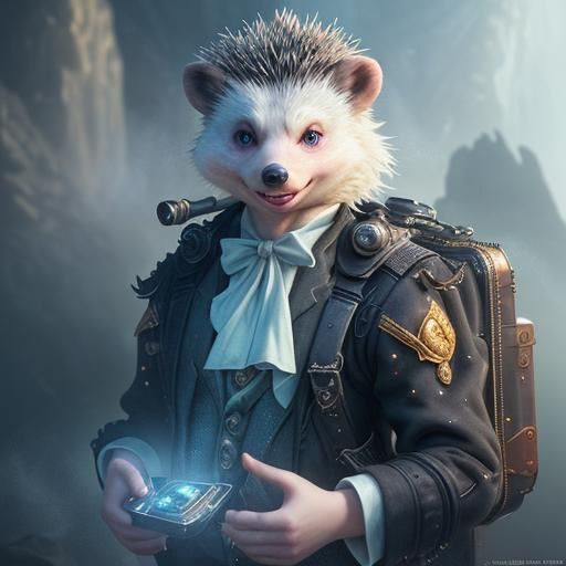 Smiling Hedgehog Captain in Candyland Art Style