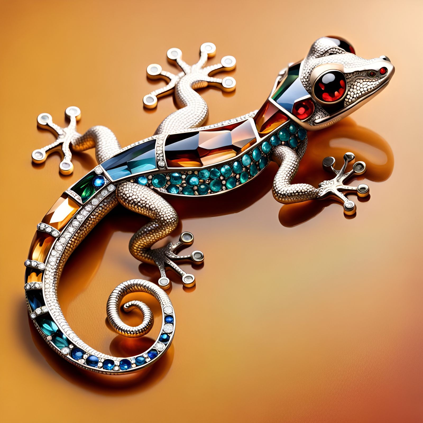 Art Deco Jeweled Gecko