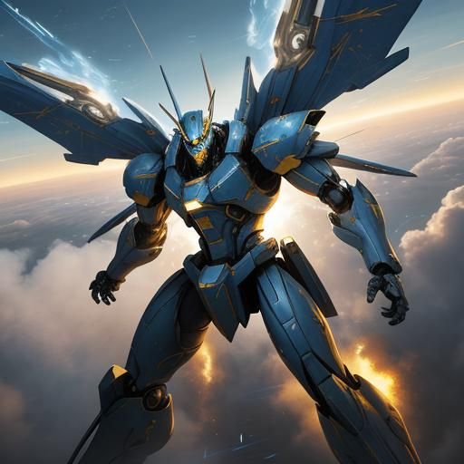 Epic Mecha Battle in Oil Painting Style