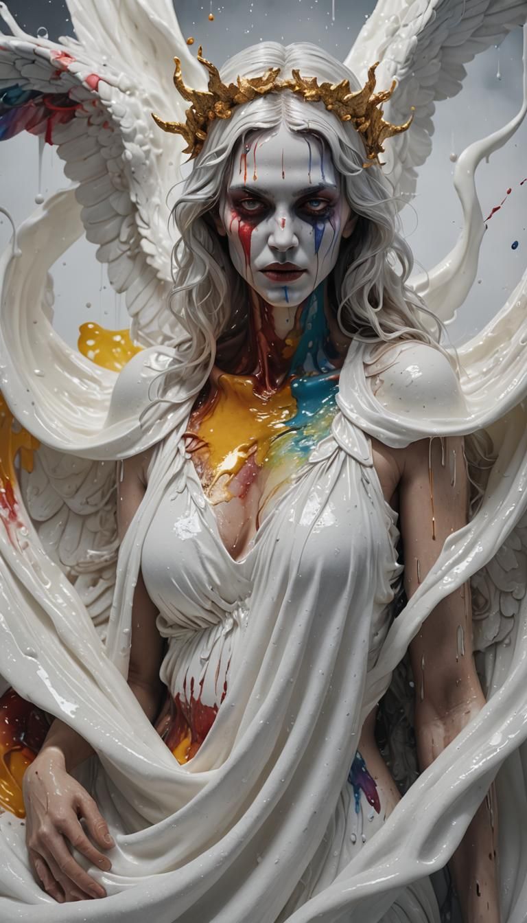 Demonic Angel Mother Breastfeeding: Psychedelic Art