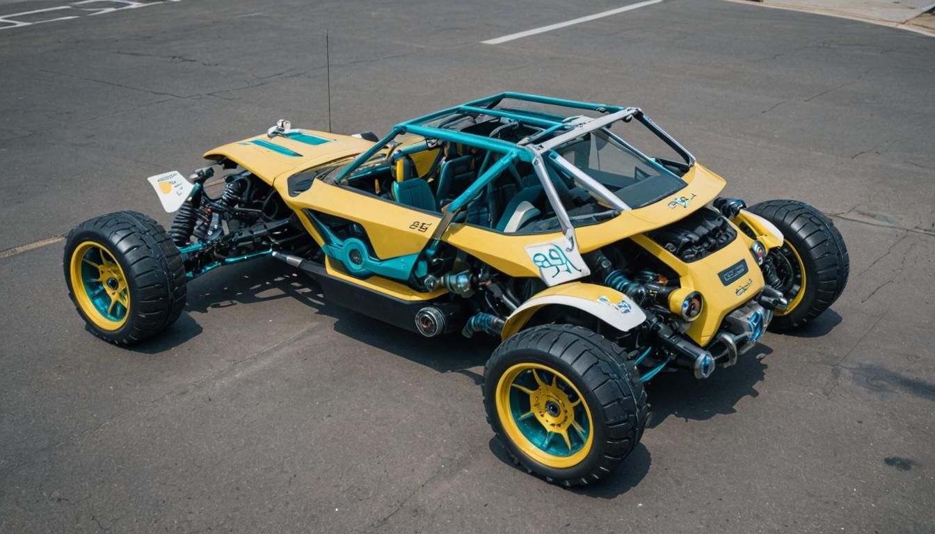 Cyberpunk Buggy with Japanese Logos