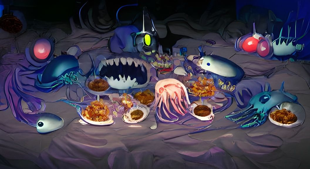 AI Generated Deep Sea Feast