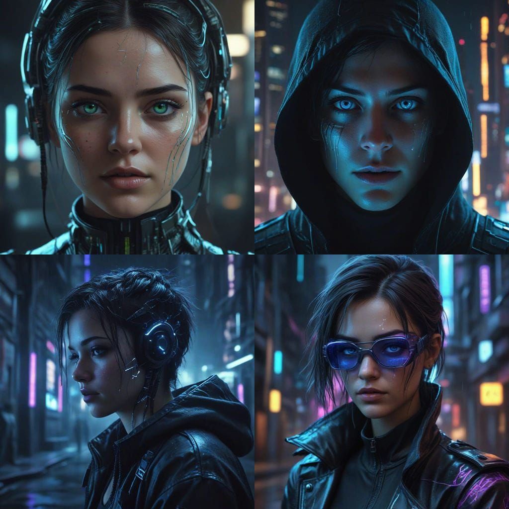 Cyberpunk Future in a Deep Mind Eye