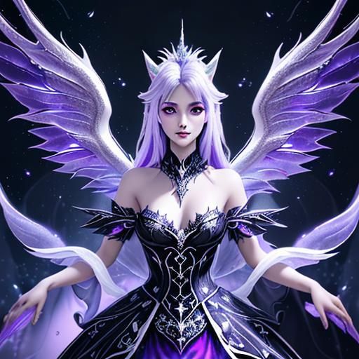 Fantasy Unicorn Princess with Dragon Wings