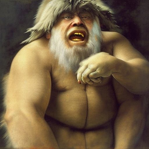 Atmospheric Yeti Portrait in the Style of Old Masters