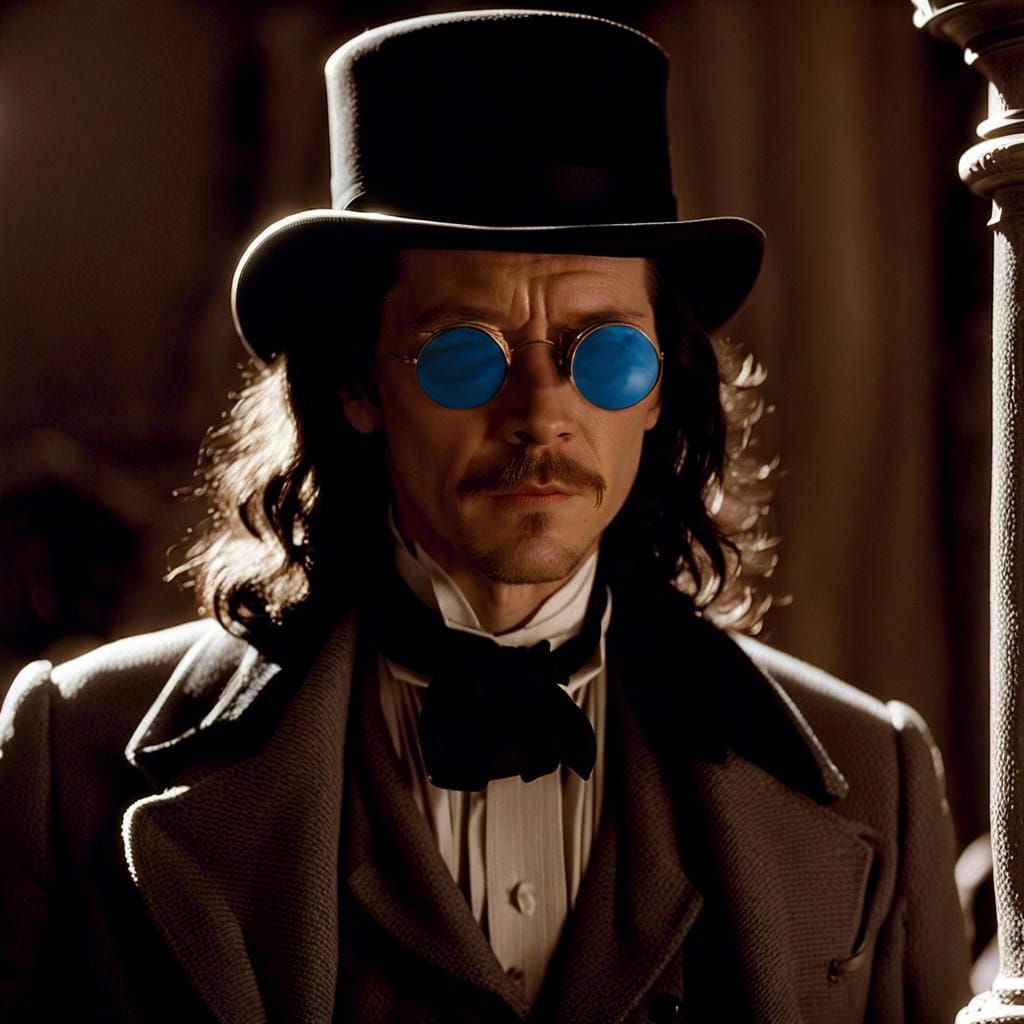 Man in Blue Lenses: 19th Century Portrait