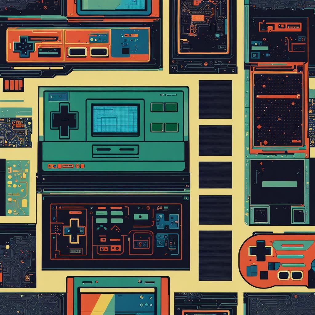 8-Bit Nintendo Abstract Art in 80s Style