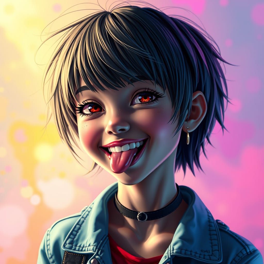 Vibrant Fantasy Girl Embracing Freedom