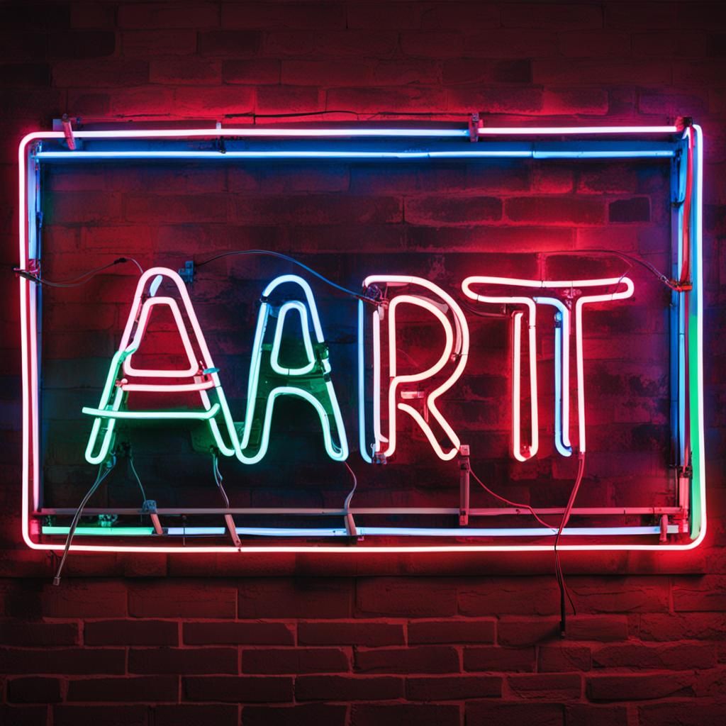 Bright Neon Sign Featuring the Word Art