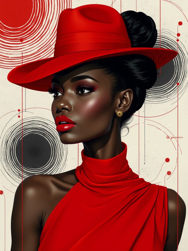 Elegant Woman Portrait in Avant-Garde Minimalist Style