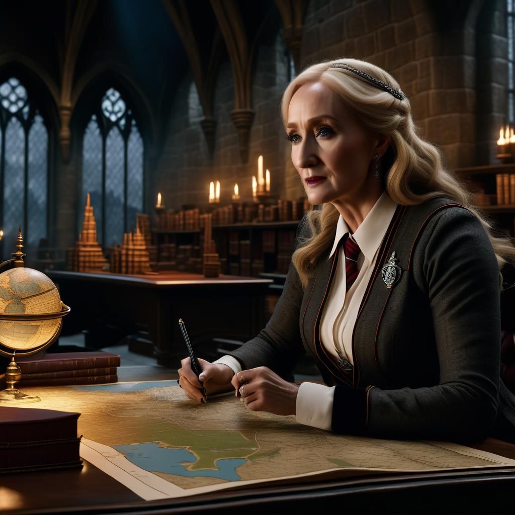 Map of Hogwarts Drawn in Hyperdetailed Style