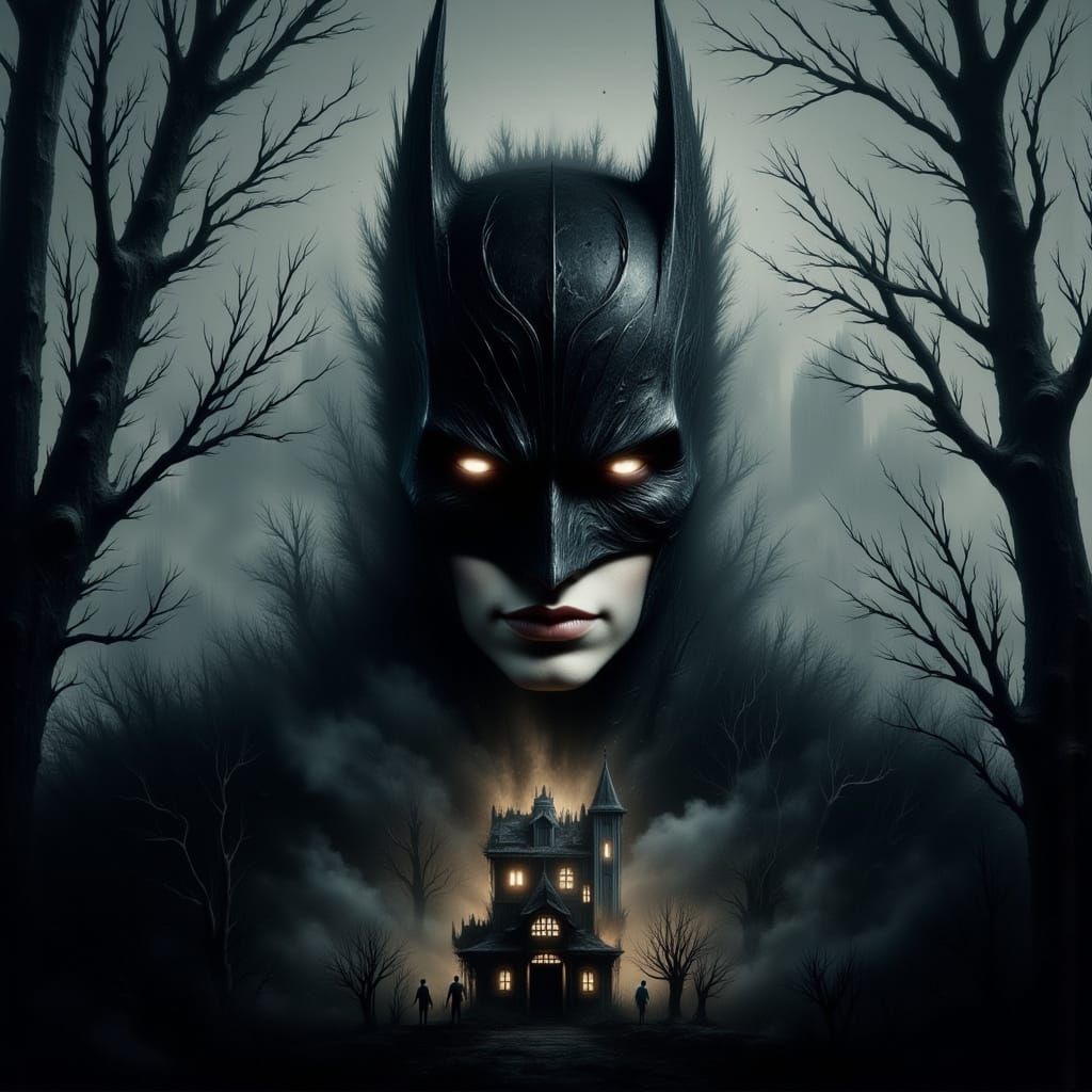 Ethereal Batman Amidst Gothic Decay