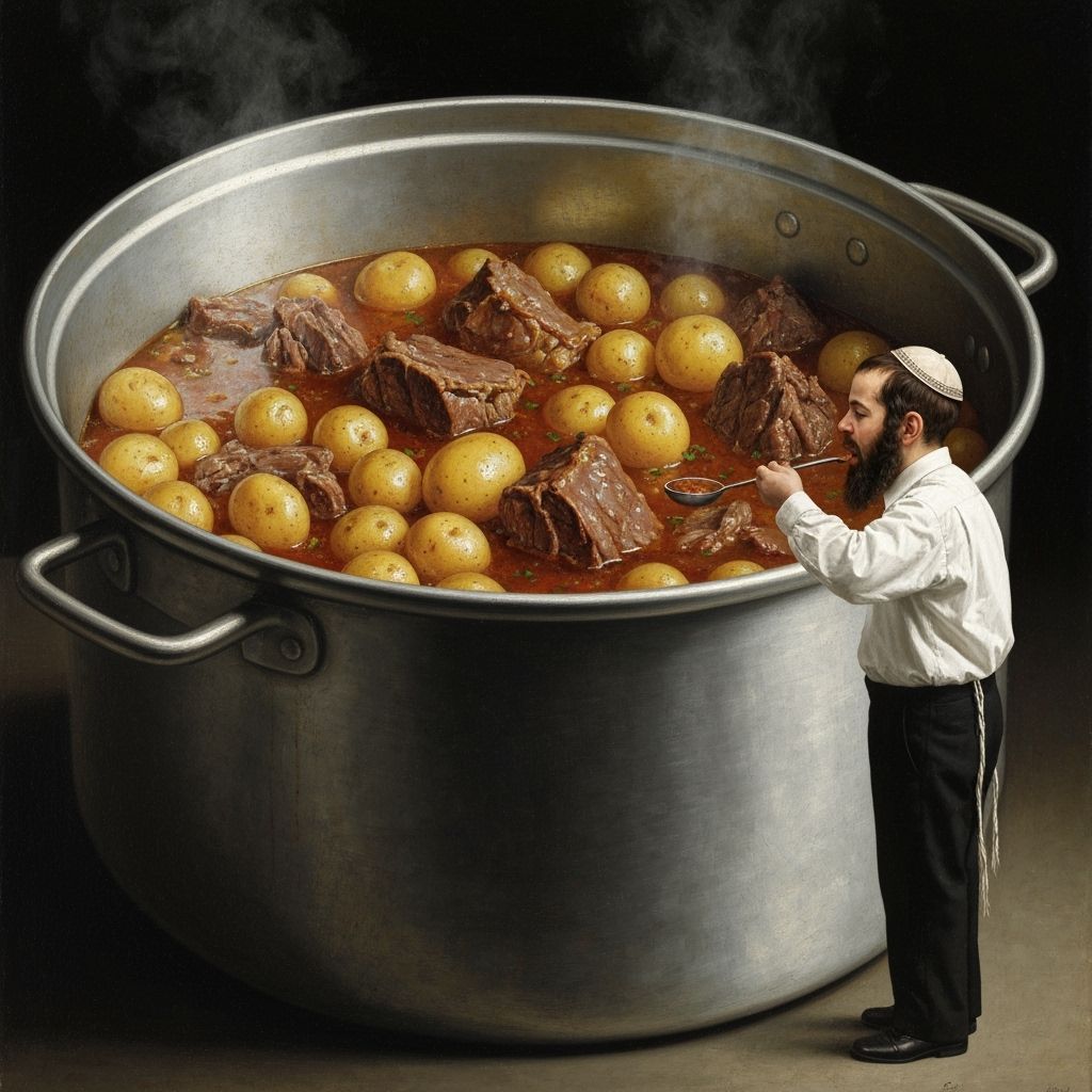 Hasidic Man Eating Stew, Caravaggio Style