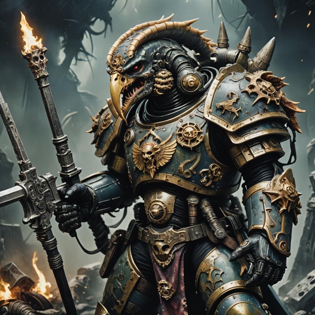 Lamprey-Headed Space Marine in Gritty Space Opera Style