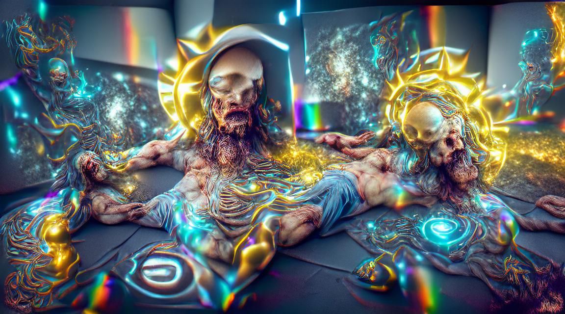 Astral Cosmic Illustration of God Dying