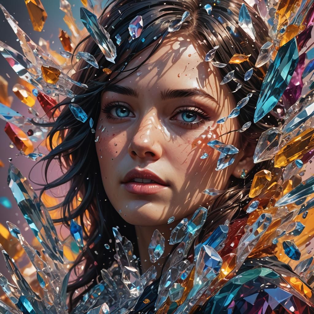 Intricately Detailed Crystal in Splash Art Style