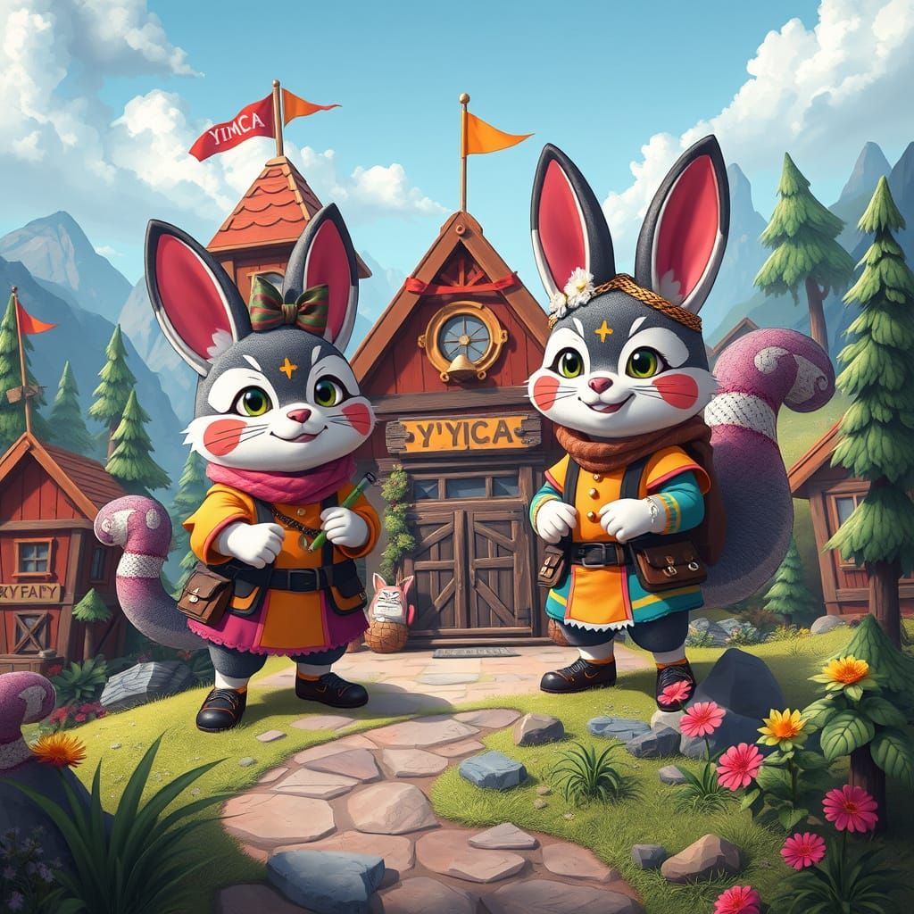 Fantastical Kitsune Community Center in Whimsical Wonderland