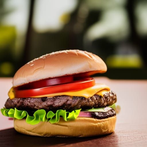 Delicious Burger with Bokeh, Professional Photography