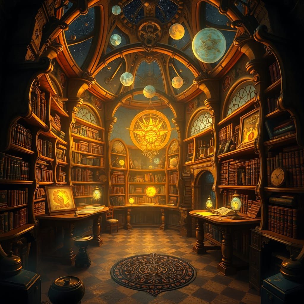 Steampunk Dream Library of Ancient Knowledge