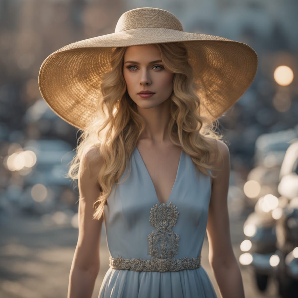 Ethereal Beauty: Elegant Woman in Golden Light