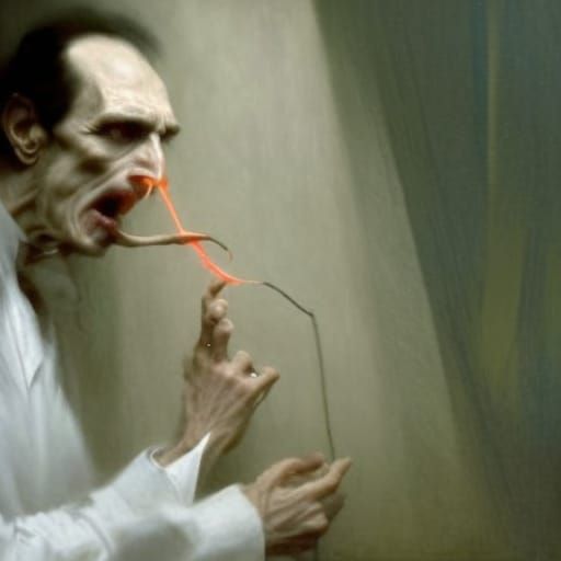 Man pulls a long booger out of his nose