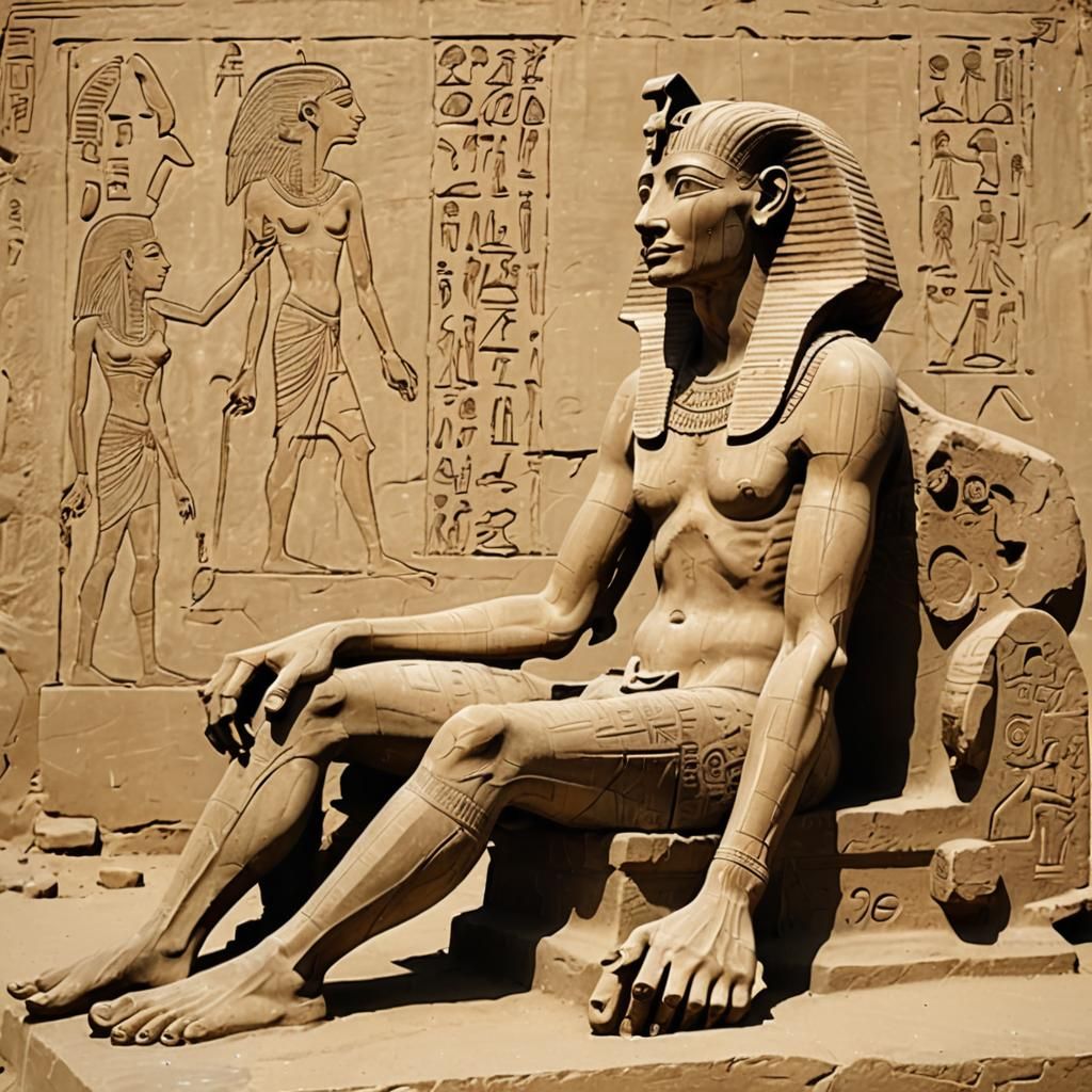 Woman on Mechanical Sphinx in Art Deco Style