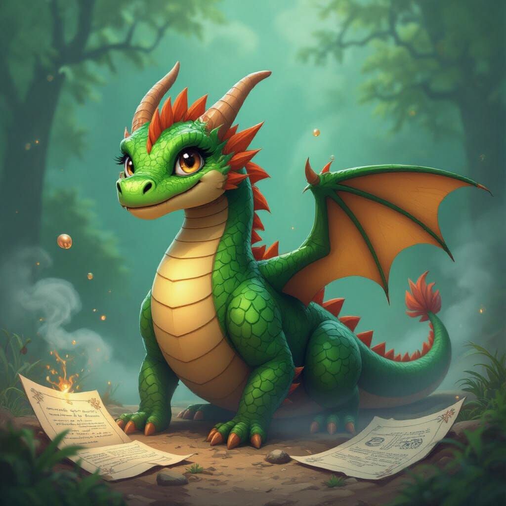 Dragon Creates Malodorous Cloud Above Animated Cards