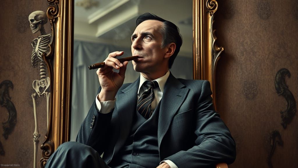 Distorted Reflection in Dark Surrealism