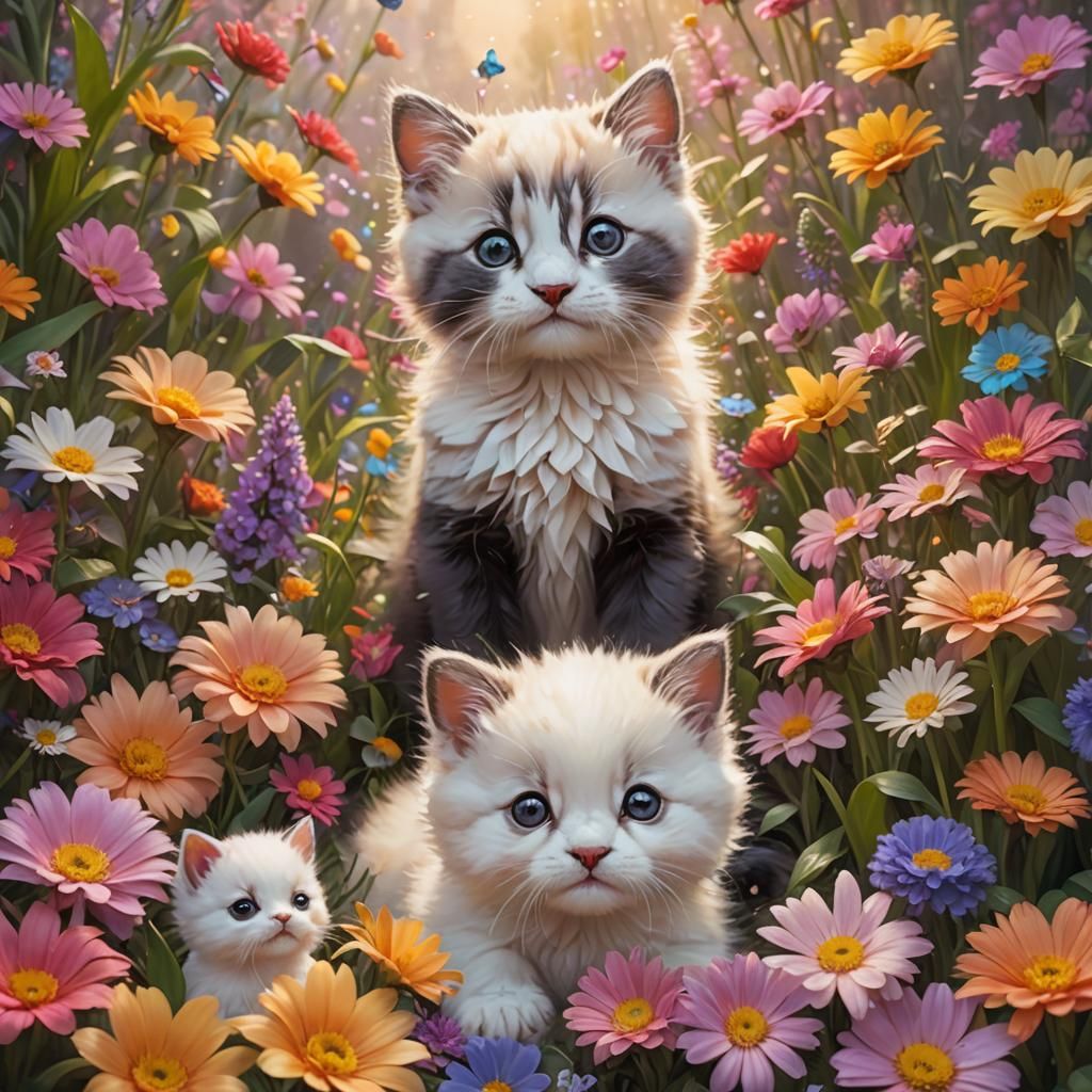 Fantasy Art: Kitten, Puppy, Bunny, Panda, Duckling