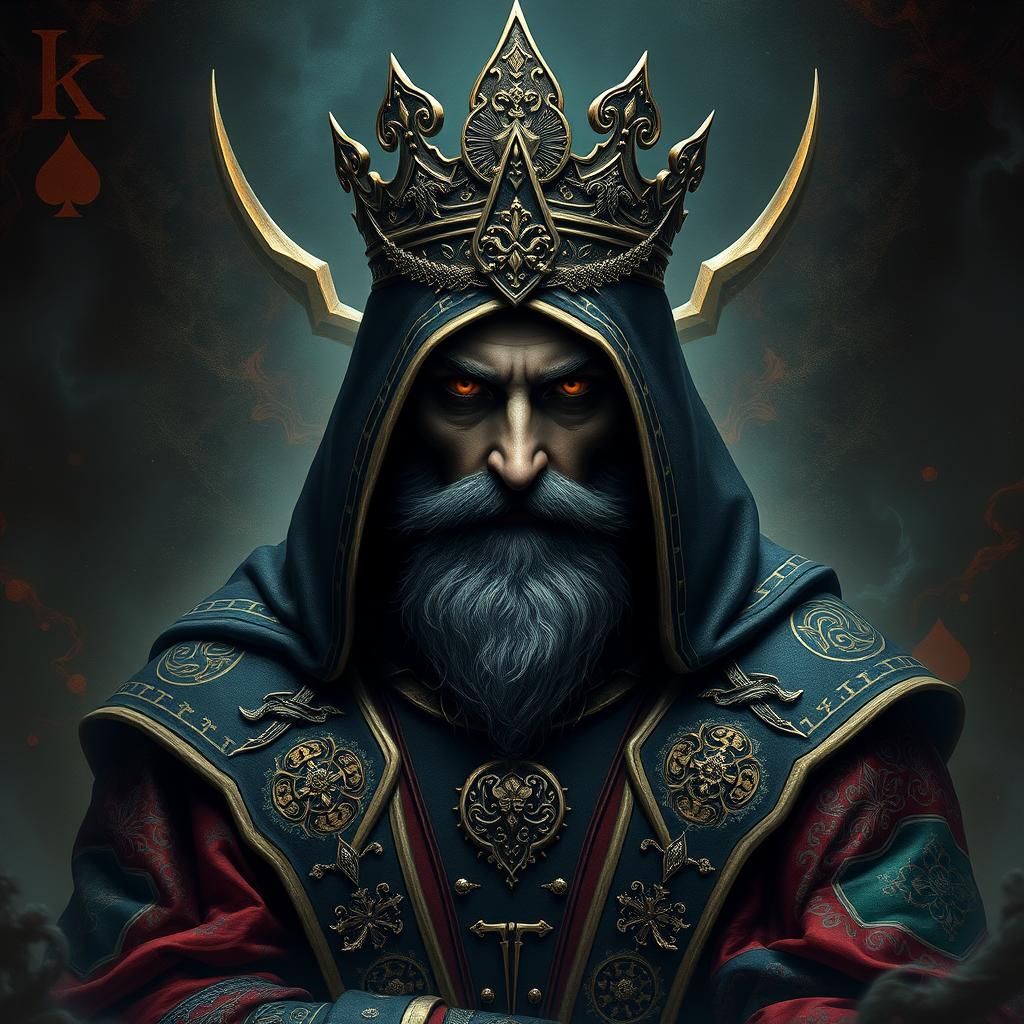 Majestic King of Cards in Gothic Fantasy Style
