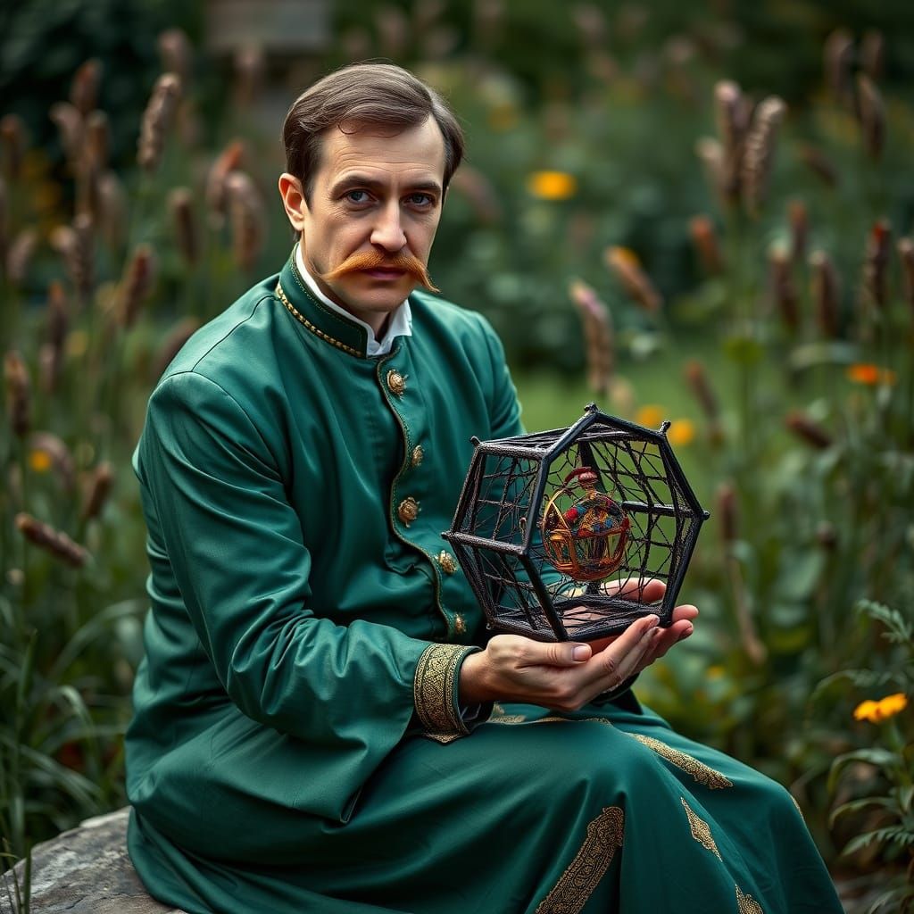 Distinguished Gentleman with Artifact in Renaissance Style