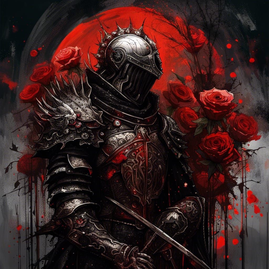 Gothic Knight Under Dark Eclipse in Dark Fantasy Style