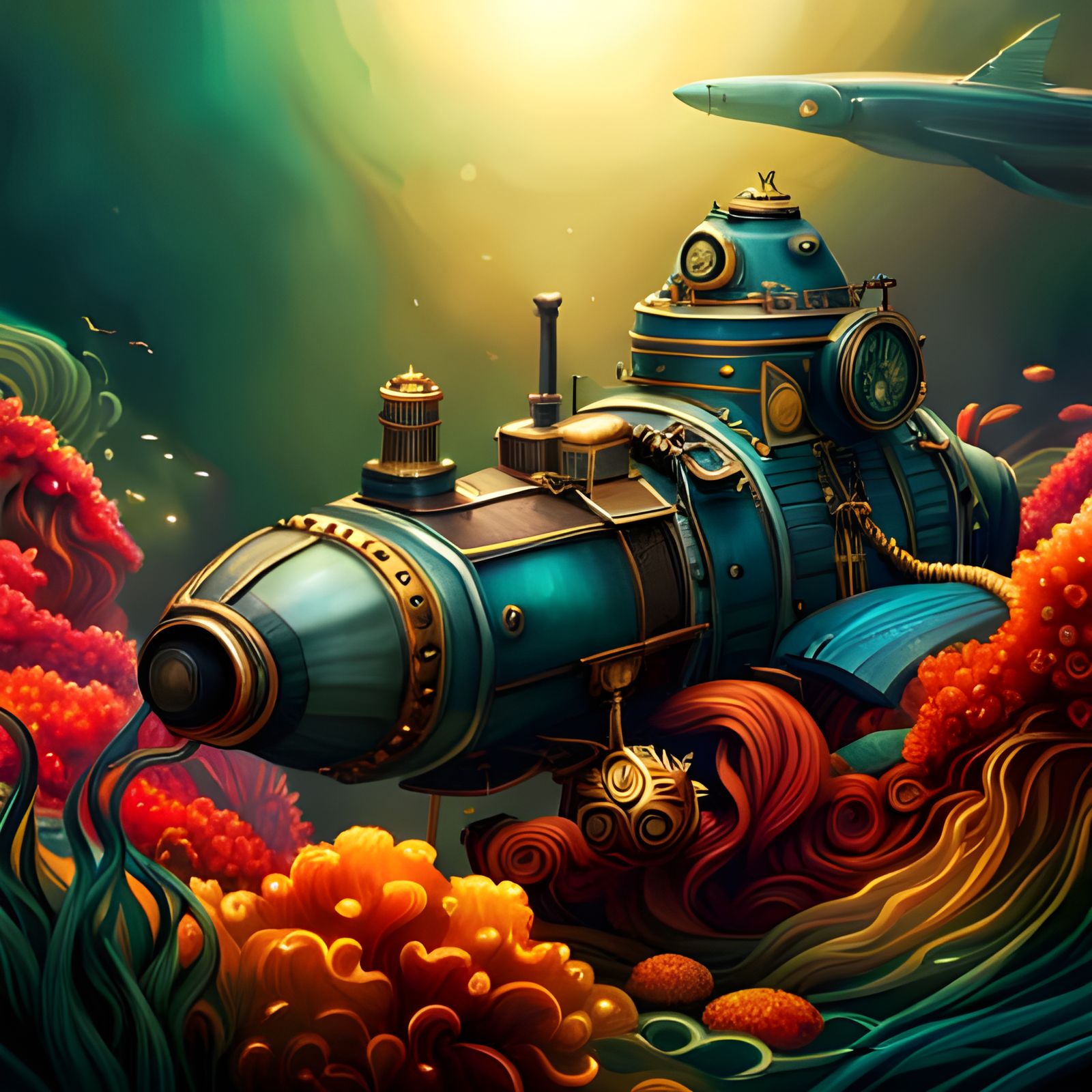 Steampunk submarine