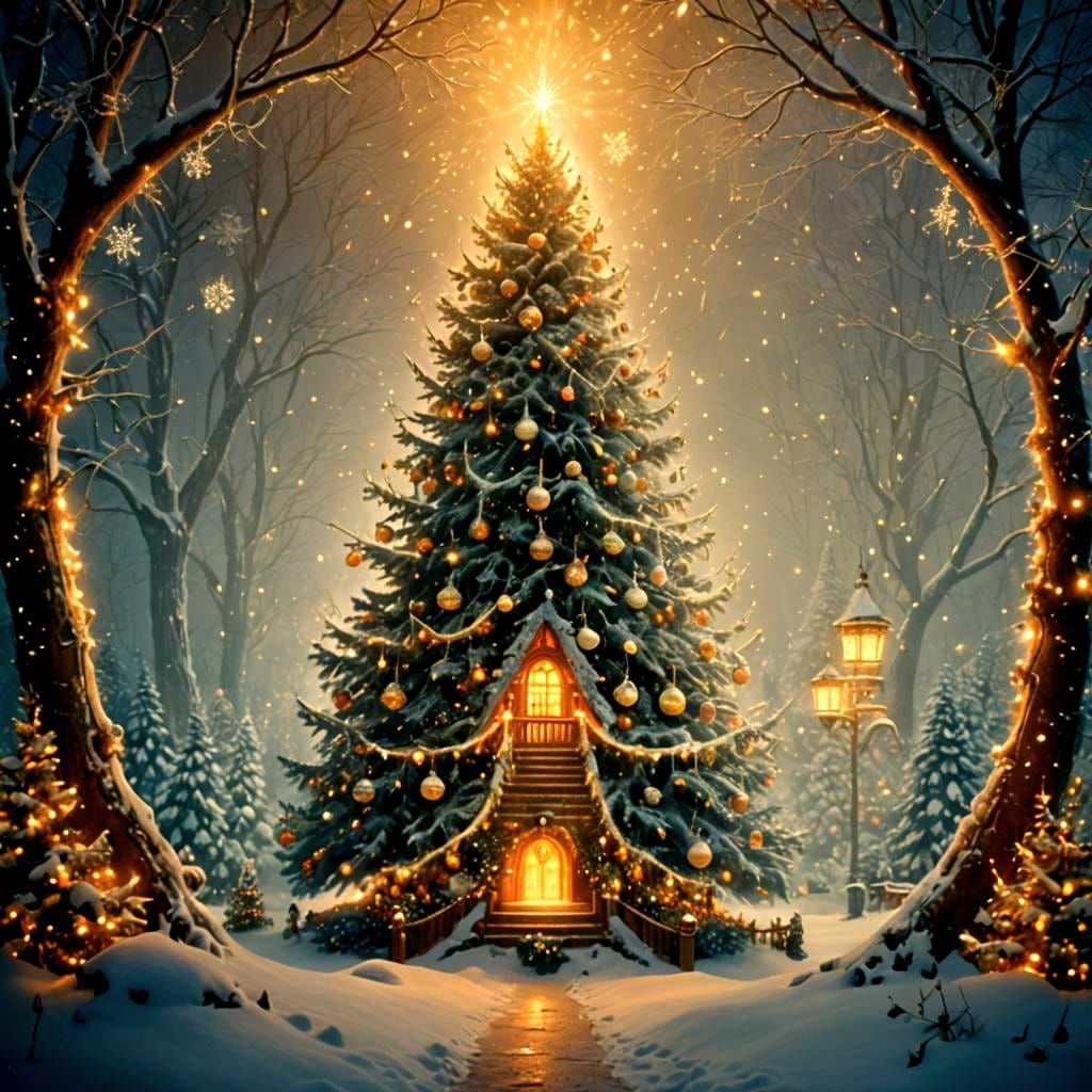 Magical Christmas Wonderland in Ethereal Fantasy Style