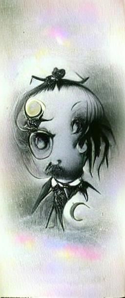 Chibi Magical Girl in Victorian Goth Style