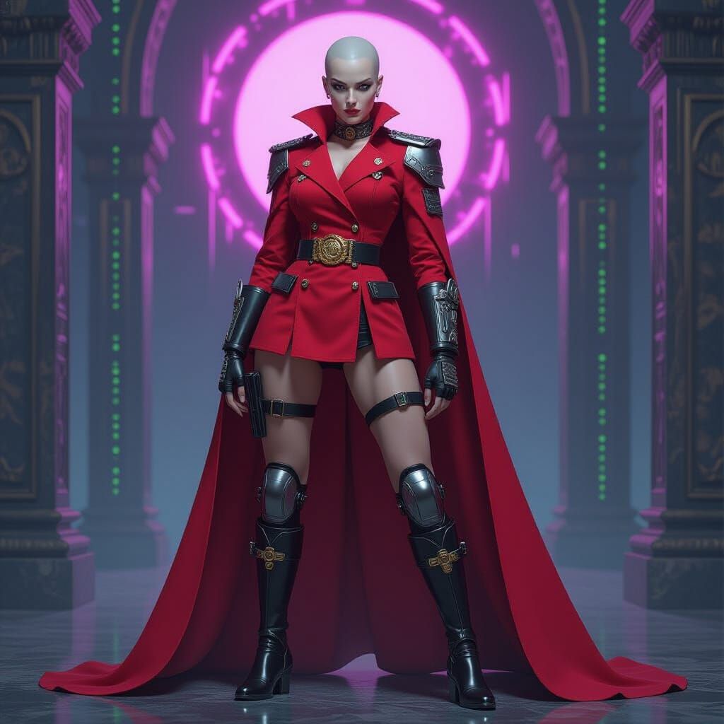 Cyberpunk M. Bison: Matrix Warrior in Dystopian Gallery