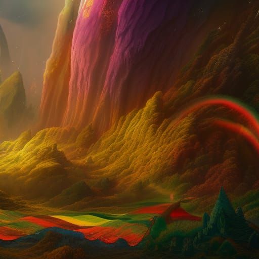 Rainbow Fantasy Concept Art in Deep Color