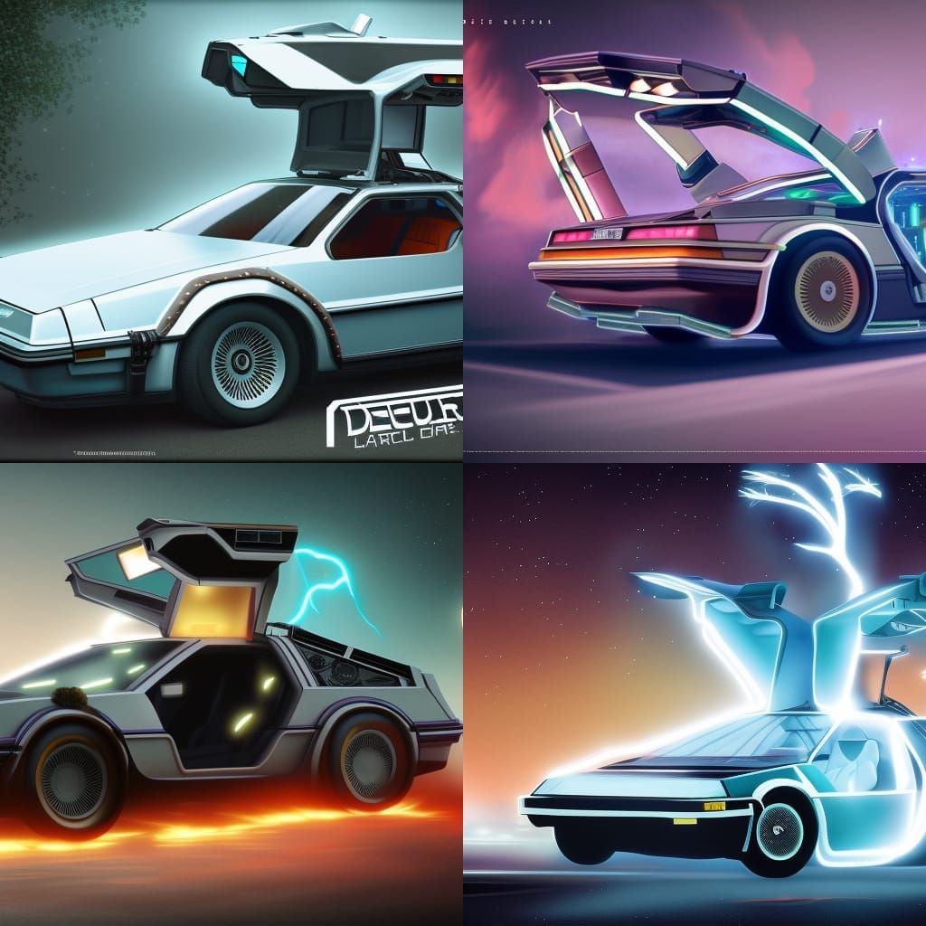 DeLorean Back to the Future Matte Painting