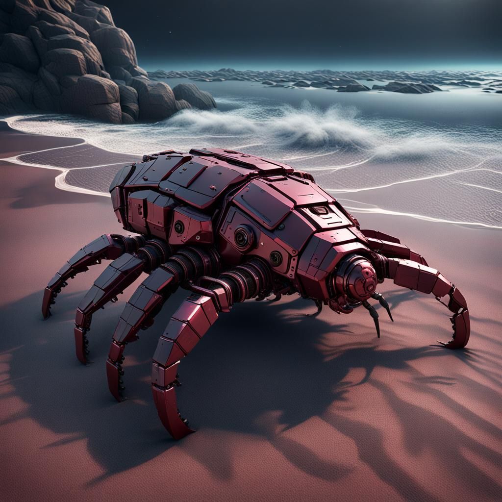 Futuristic Sci-Fi Eurypterid with Intricate Mech Details
